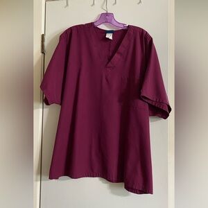 Men’s Cherokee Wine V-Neck Scrub Top XL